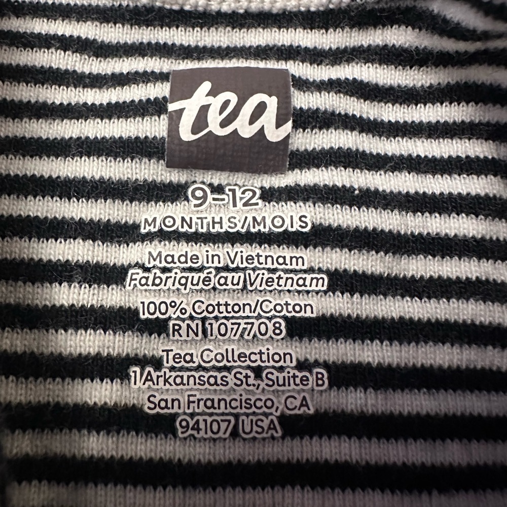 Tea Collection 9-12M Striped Floral Romper - Picture 2 of 2